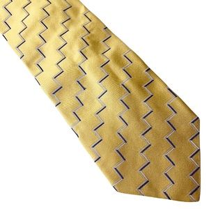 TODAY'S MAN Gold Zigzag Stripe All Silk Men's Neck Tie